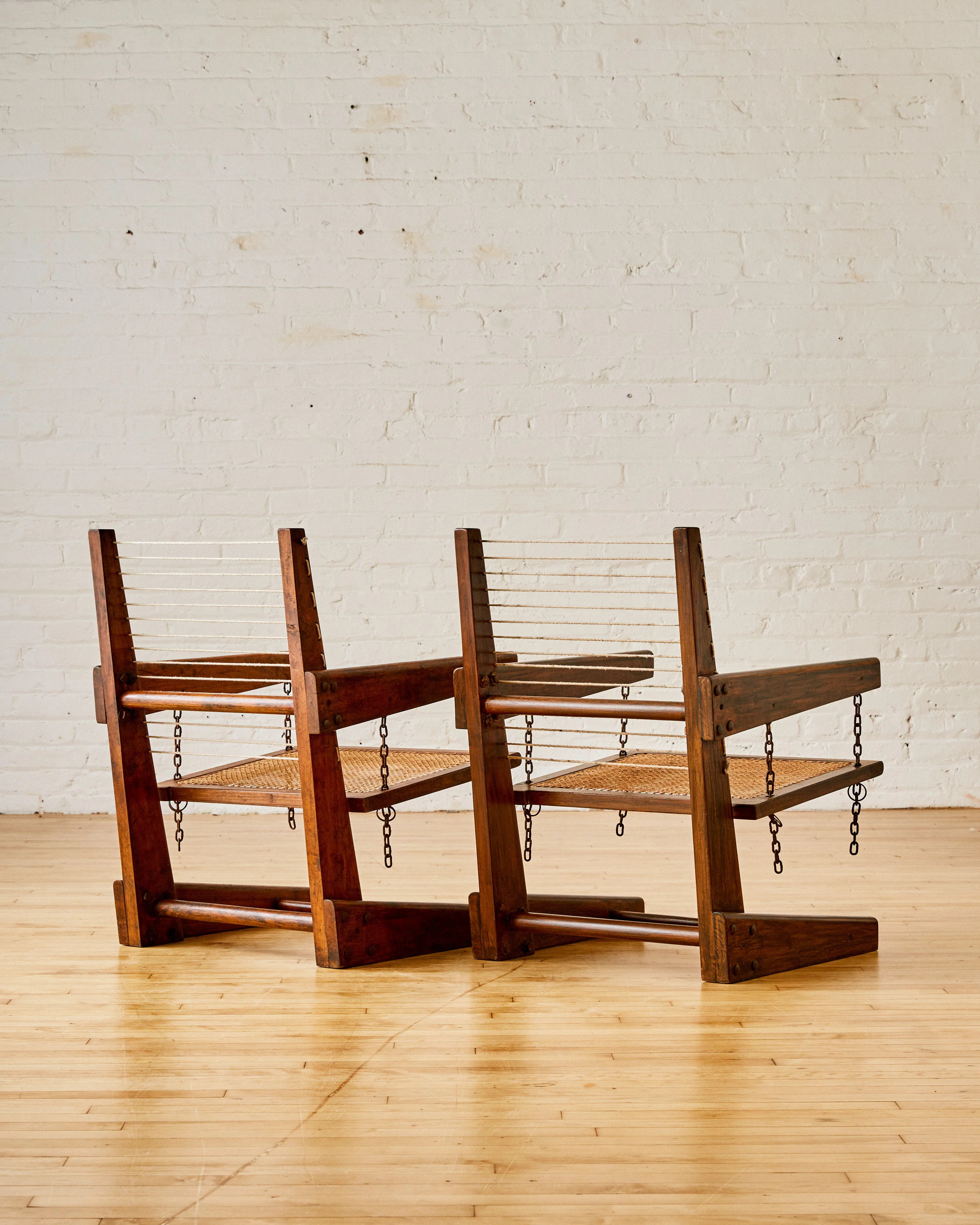 A PAIR  OF SWING CHAIRS BY PIERRE JEANNERET - Image 3