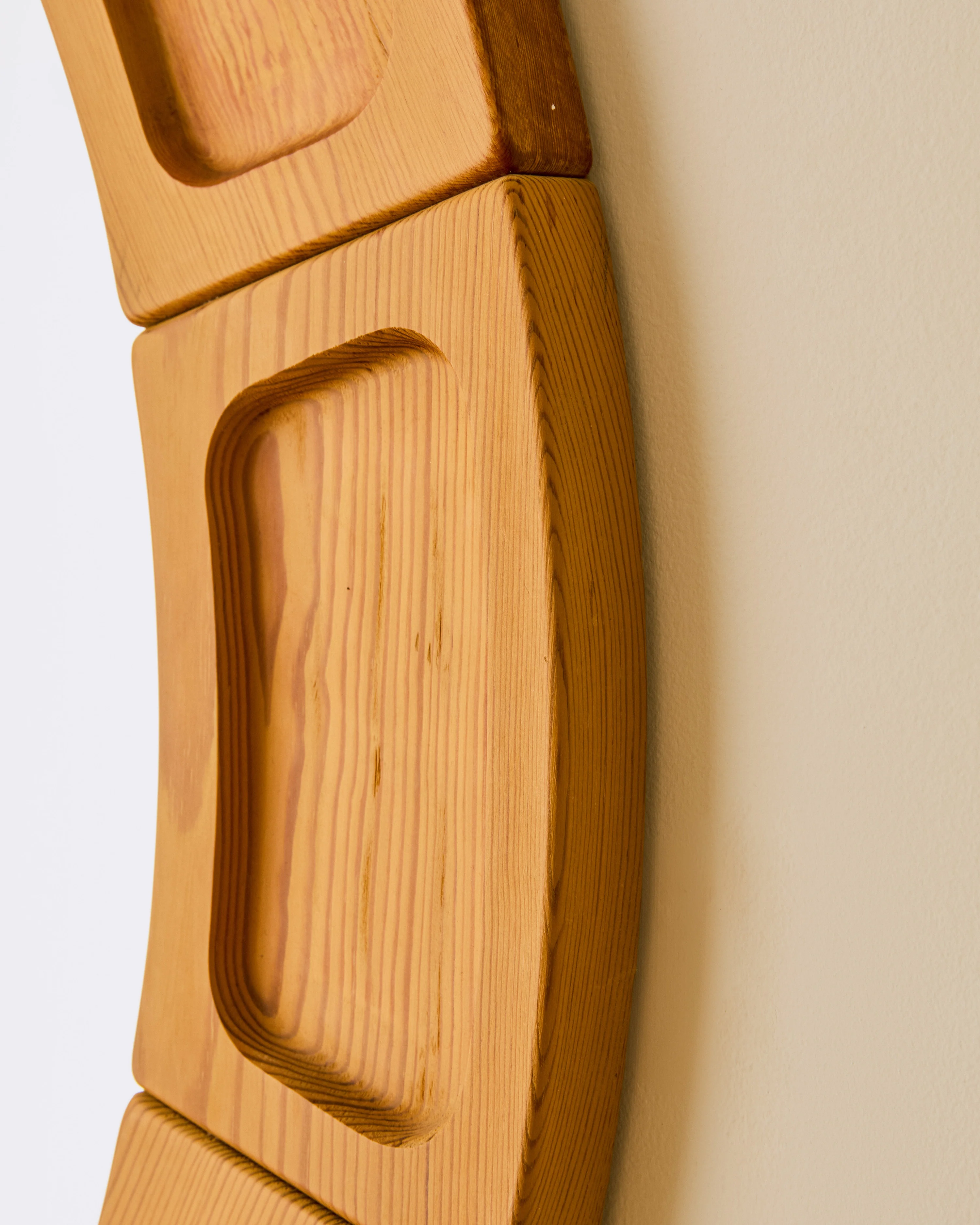 DANISH PINE BEVELED WALL MIRROR C. 1970'S - Image 3