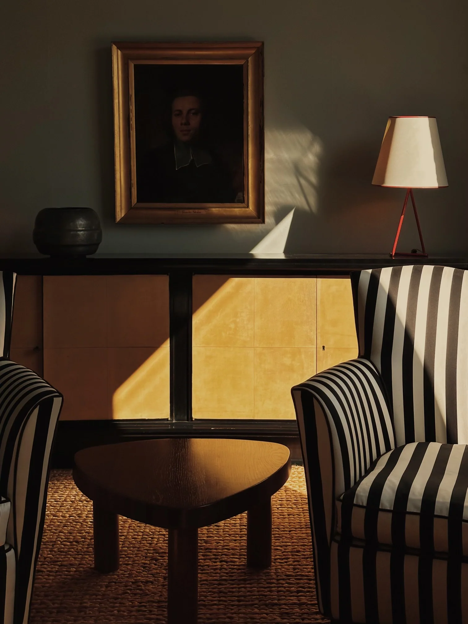 EBONIZED WOOD AND PARCHMENT DECO SIDEBOARD BY ENGLANDER AND BONTA C 1940s - Image 11