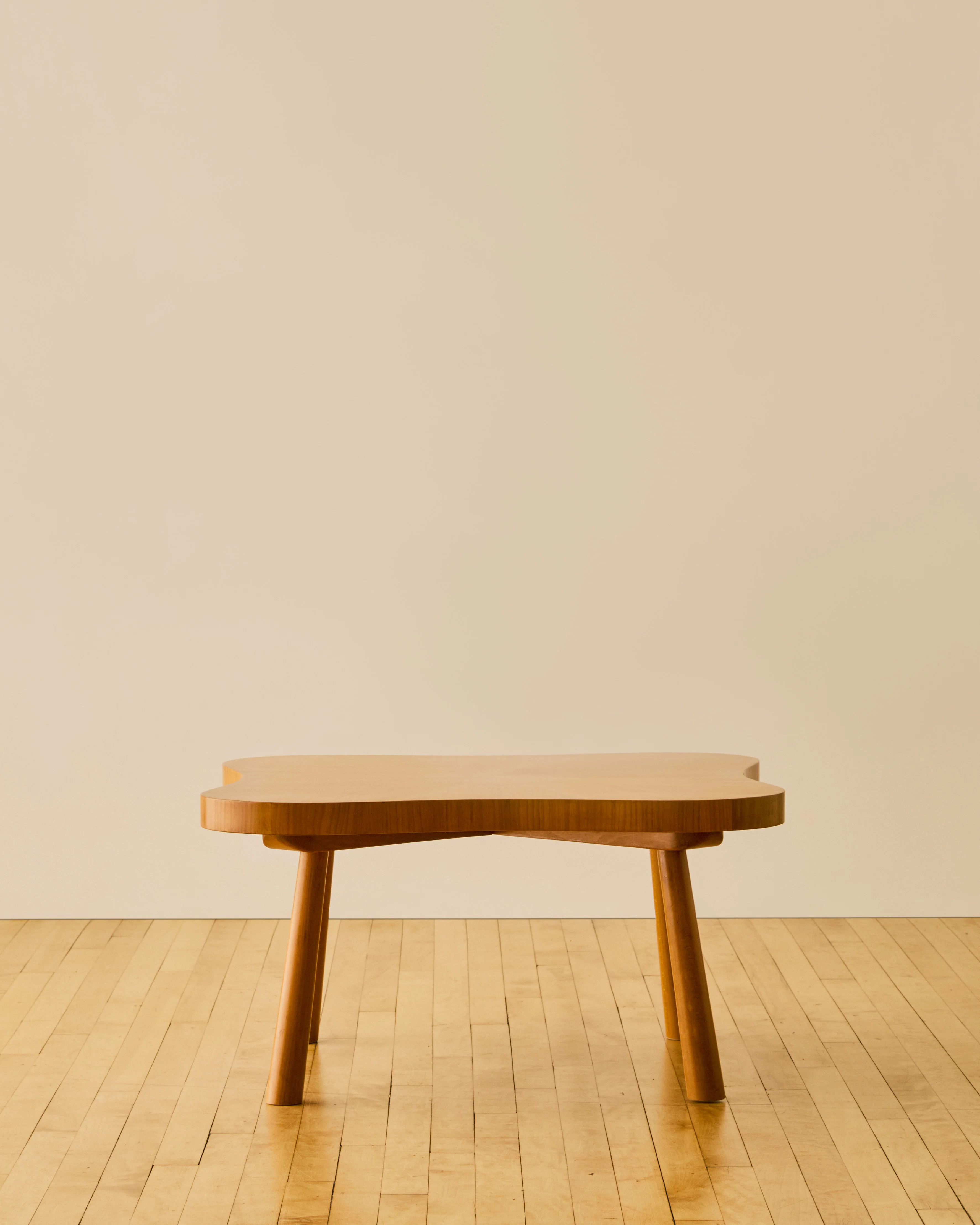 FRENCH CURVED CHERRY WOOD TABLE C. 1960s - Image 3