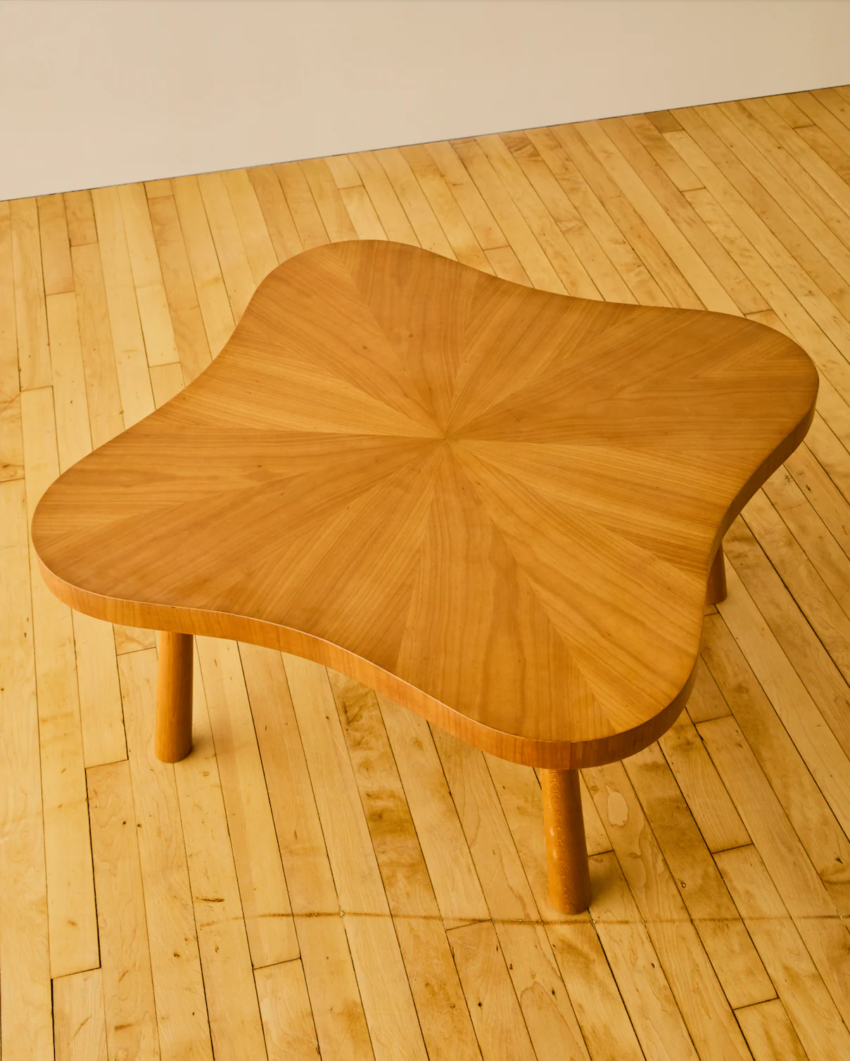 FRENCH CURVED CHERRY WOOD TABLE C. 1960s - Image 7