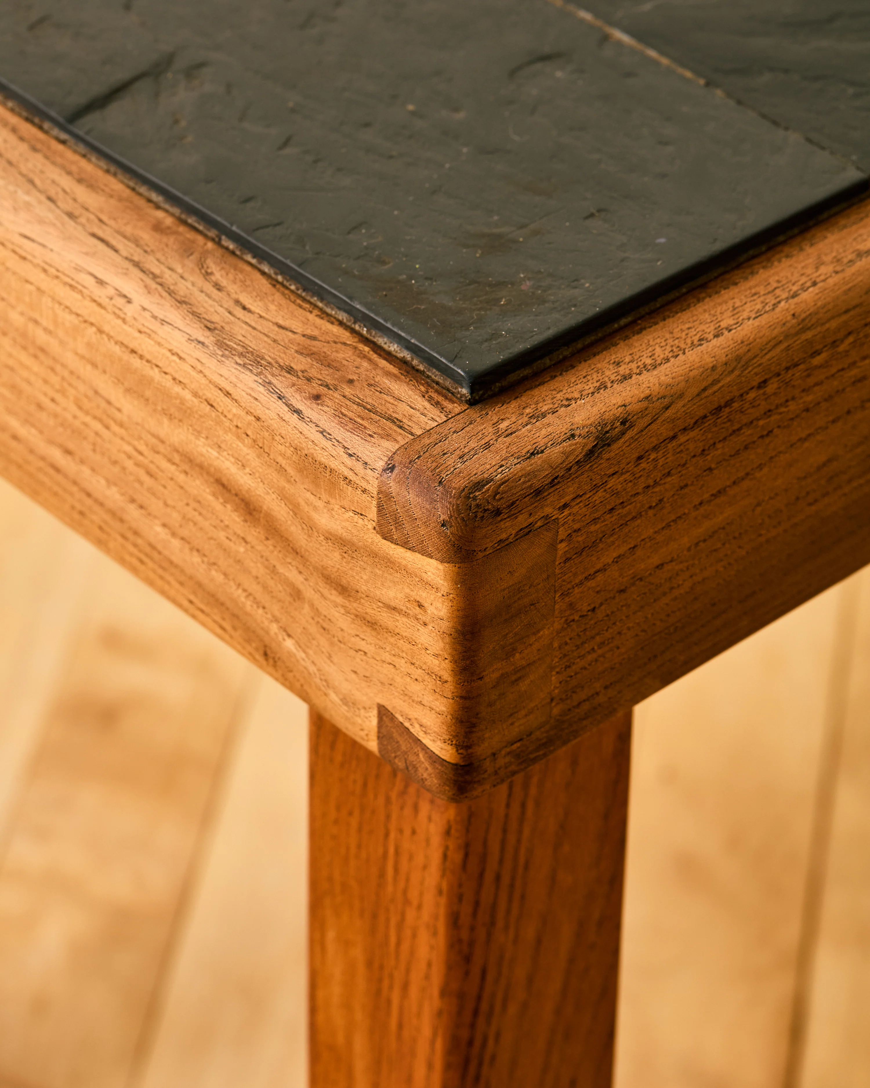 MAISON REGAIN ELM AND SLATE BRUTALIST COFFEE TABLE - Image 5