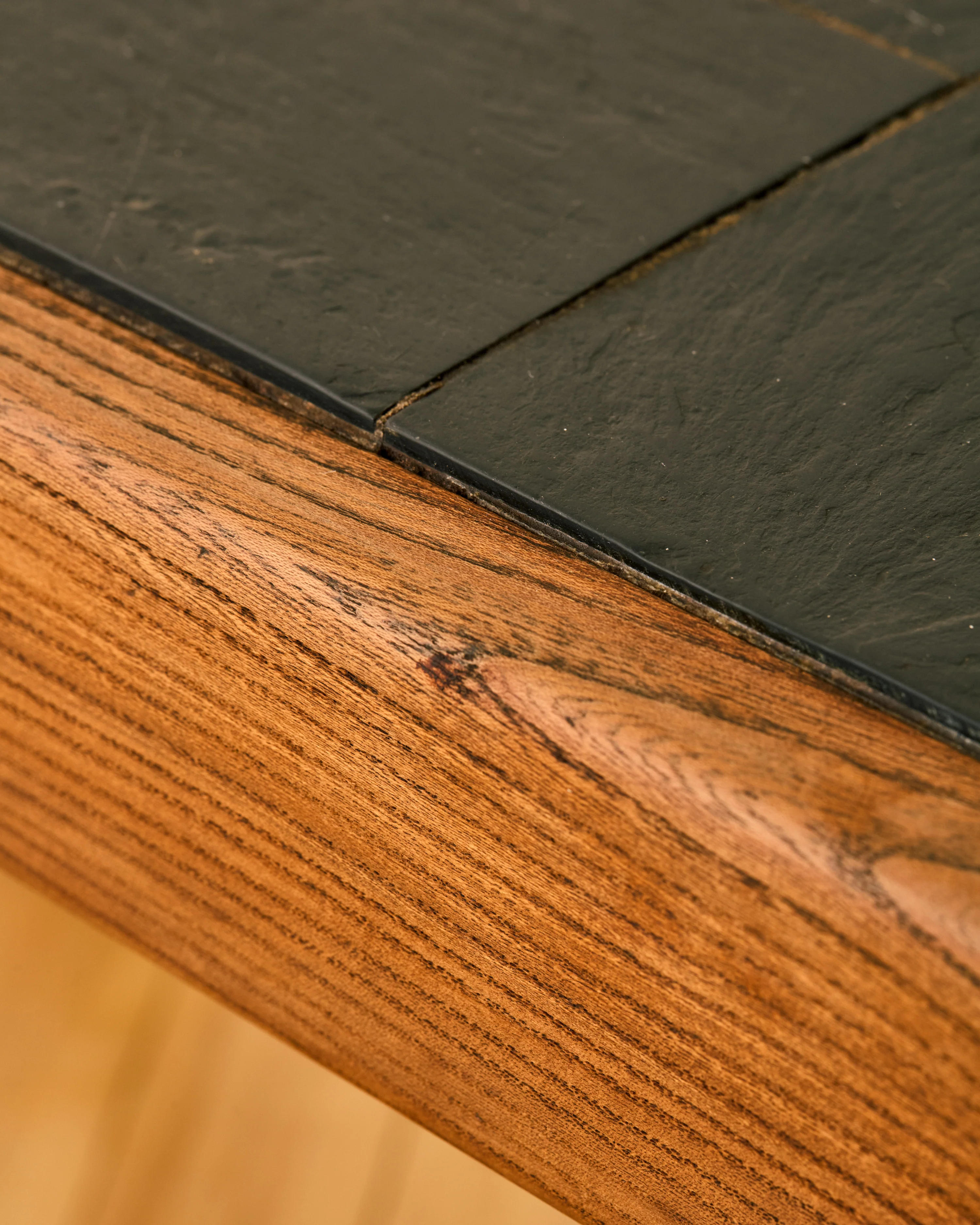 MAISON REGAIN ELM AND SLATE BRUTALIST COFFEE TABLE - Image 8