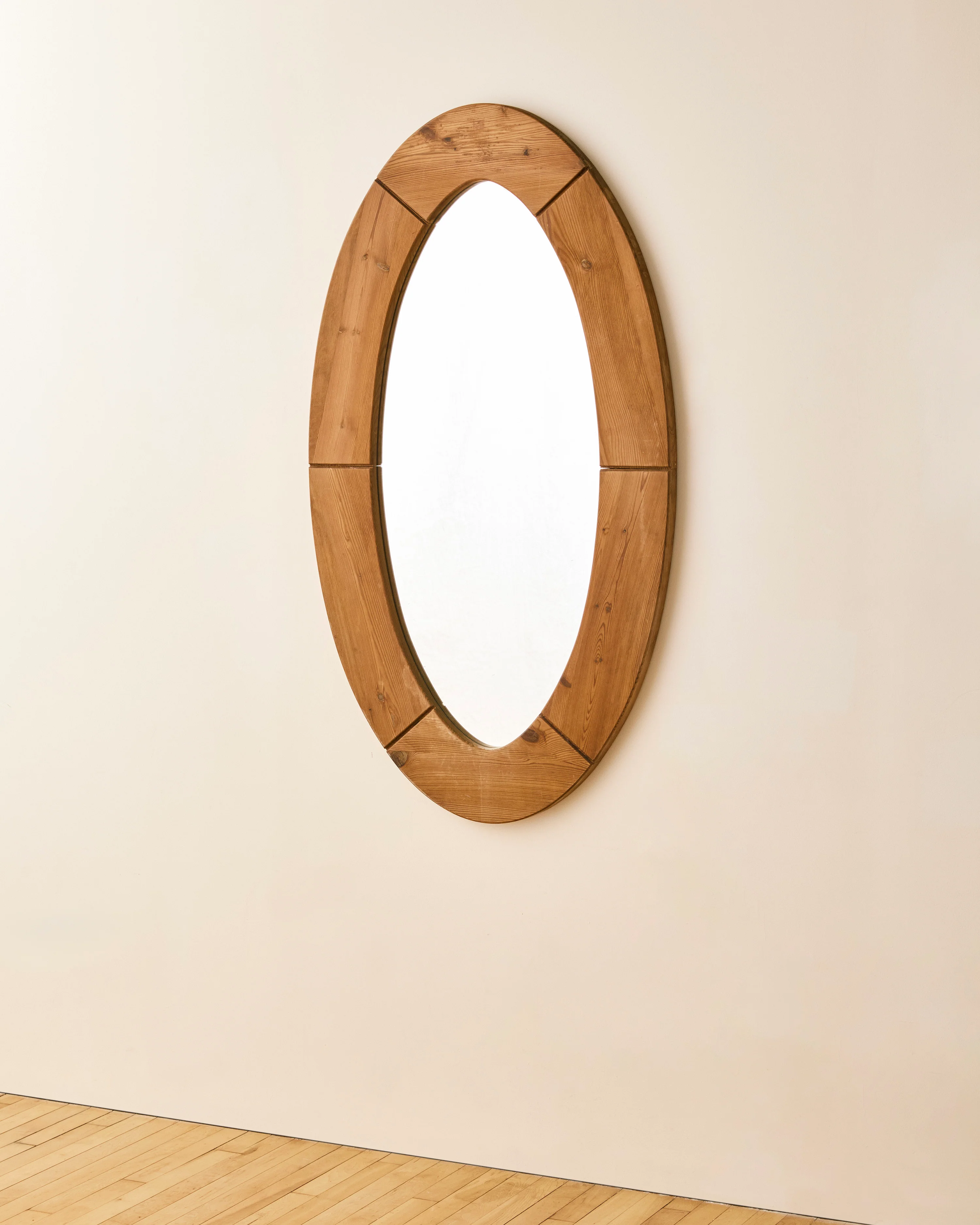 LARGE SWEDISH PINE WALL MIRROR BY GLASMASTER - Image 3