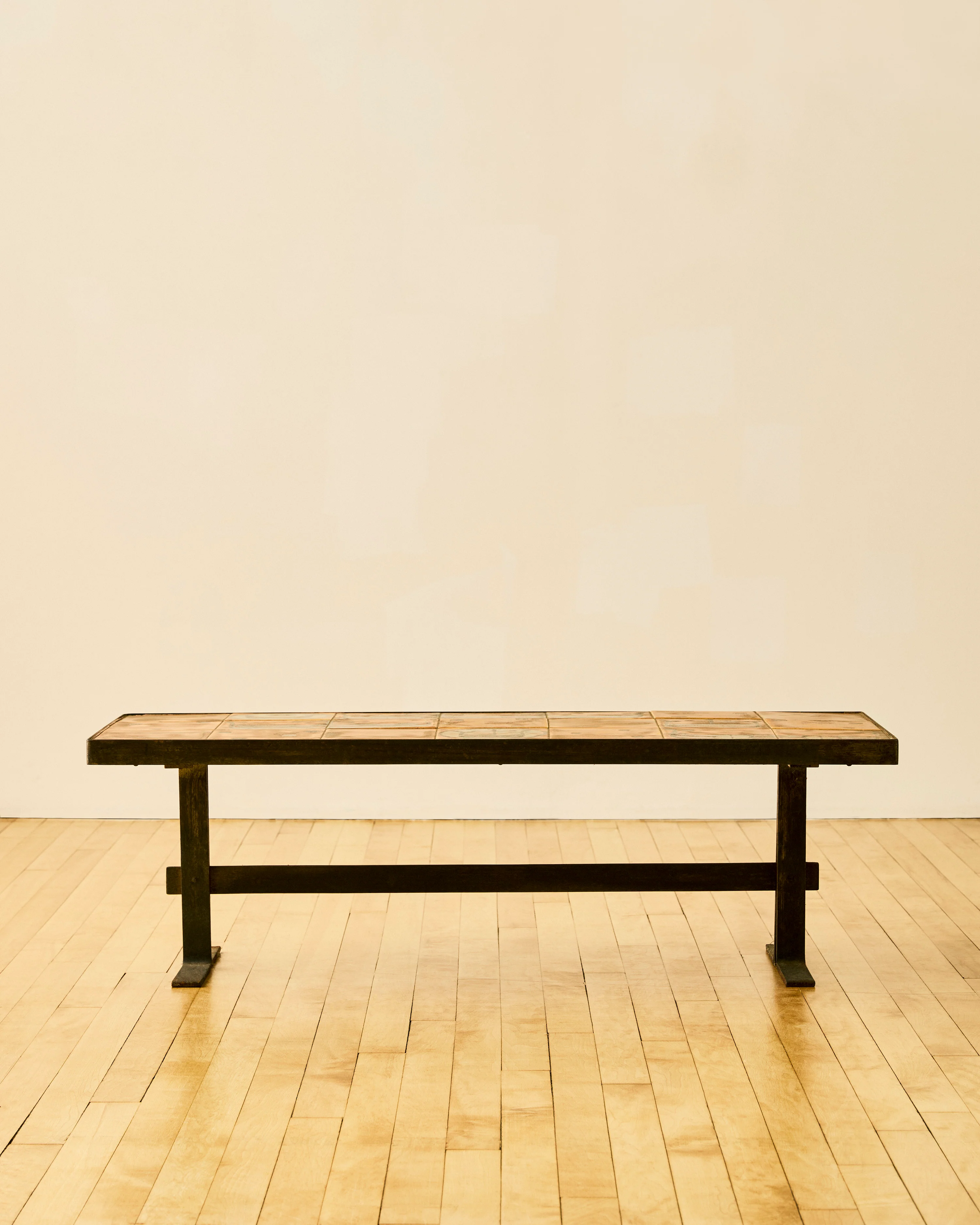 METAL AND CERAMIC COFFEE TABLE C. 1960 - Image 3