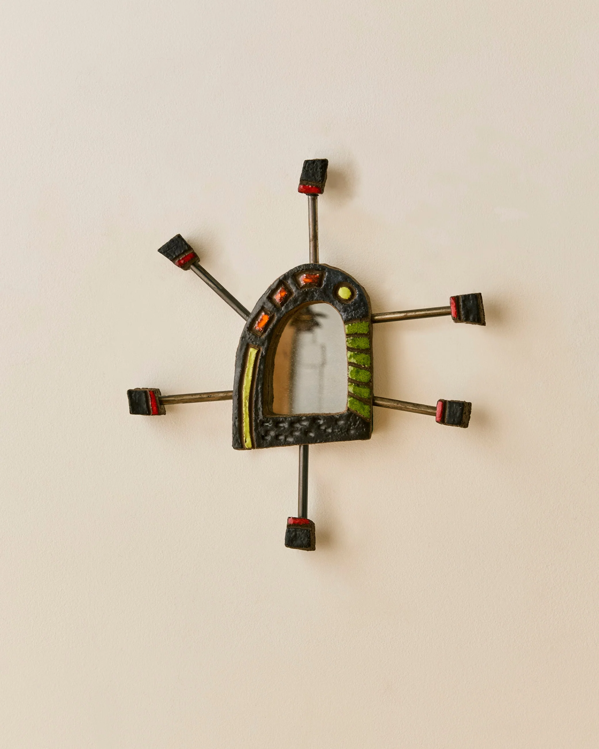 PETITE ARTISAN SPIKED FOLK ART MIRROR - Image 8