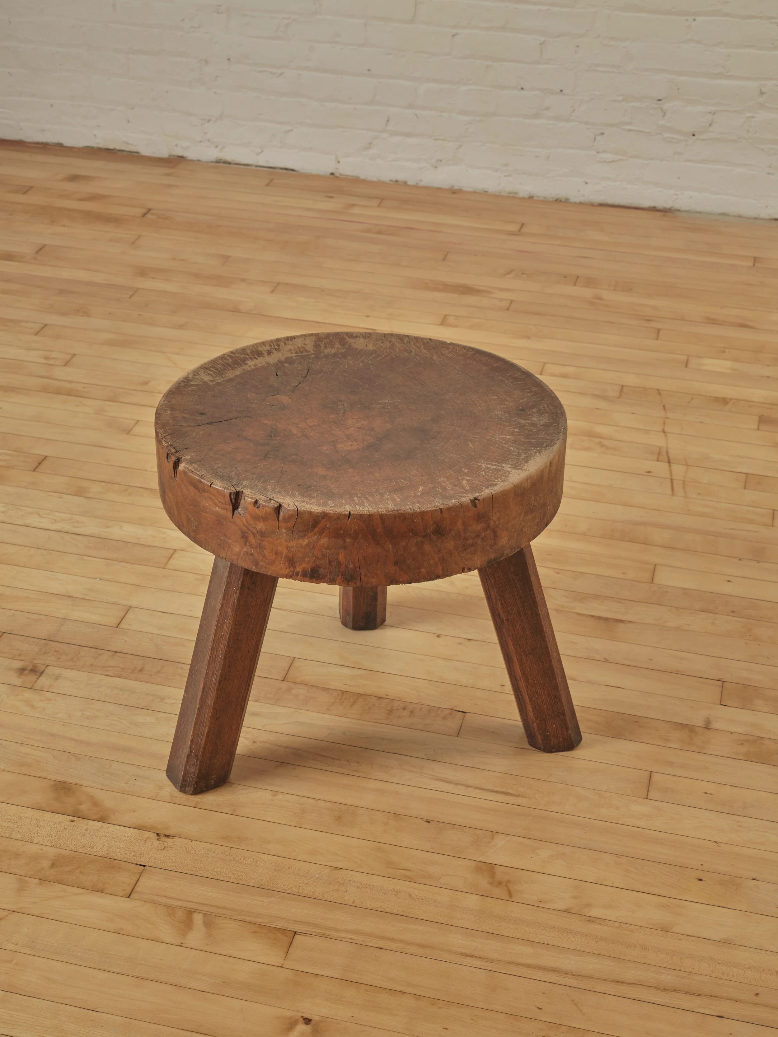 PRIMITIVE WOODEN STOOL/SIDE TABLE - Image 3