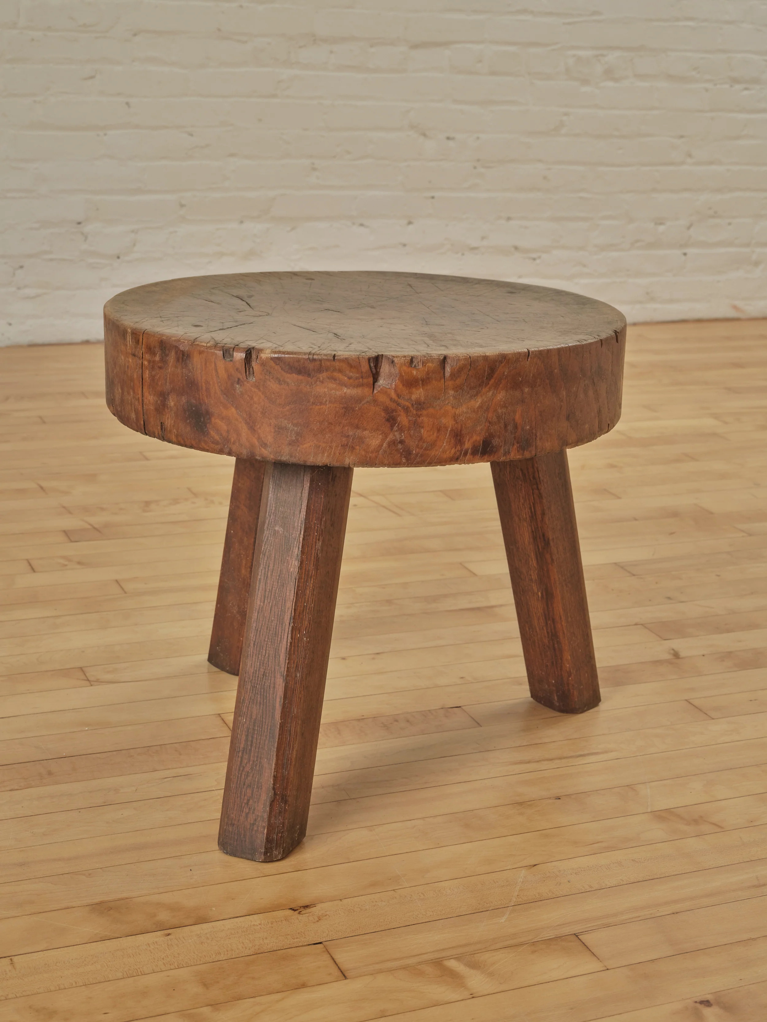 PRIMITIVE WOODEN STOOL/SIDE TABLE - Image 5