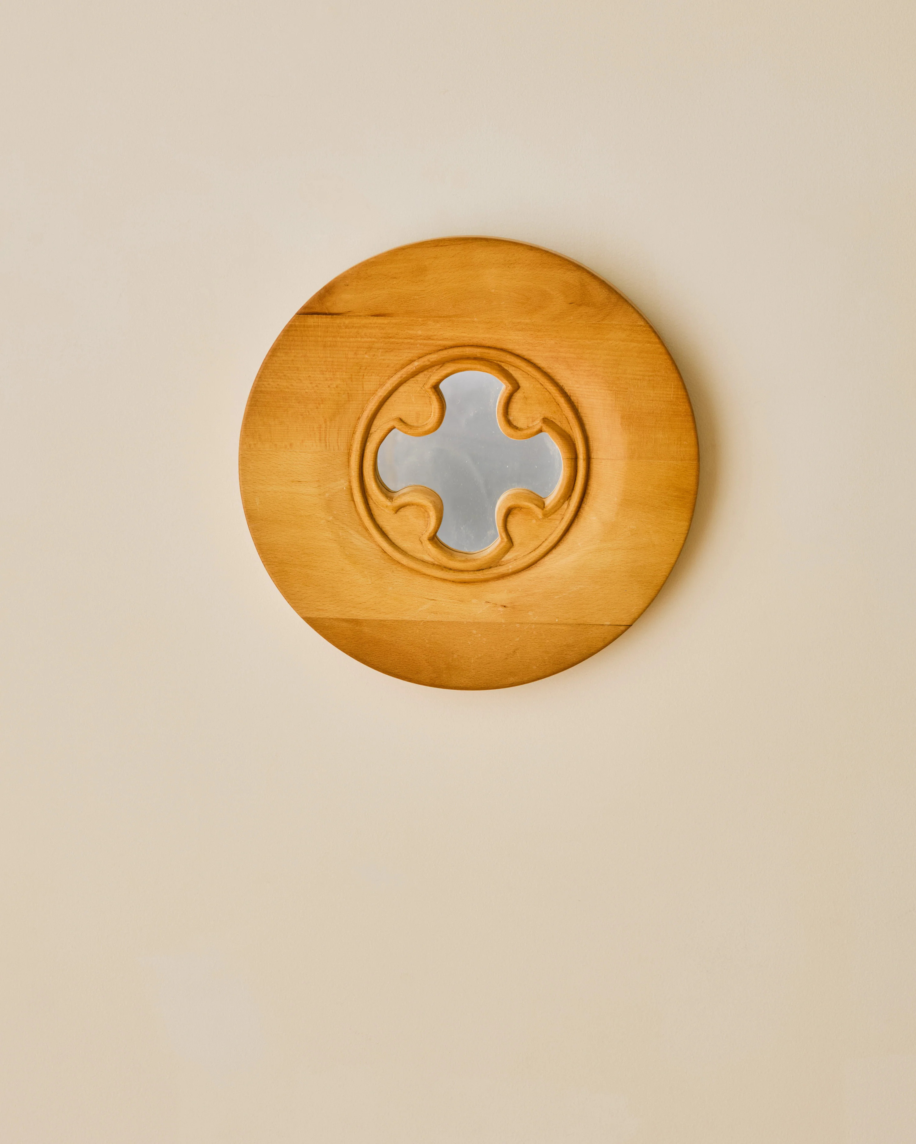 SMALL ROUND SWEDISH PINE MIRROR - Image 3