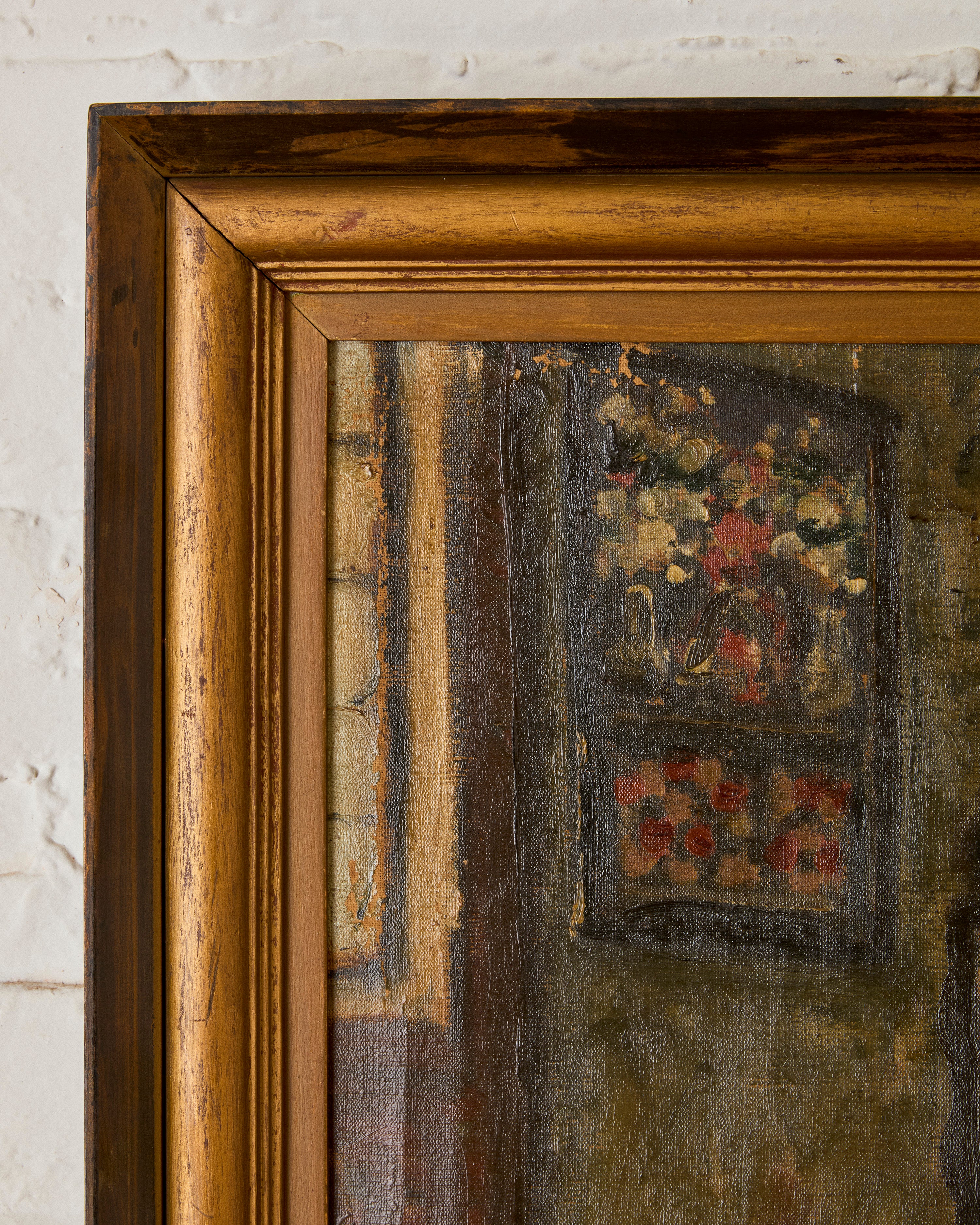 SEATED NUDE IN AN INTERIOR OIL ON CANVAS BY ISTVAN CSOK - Image 4