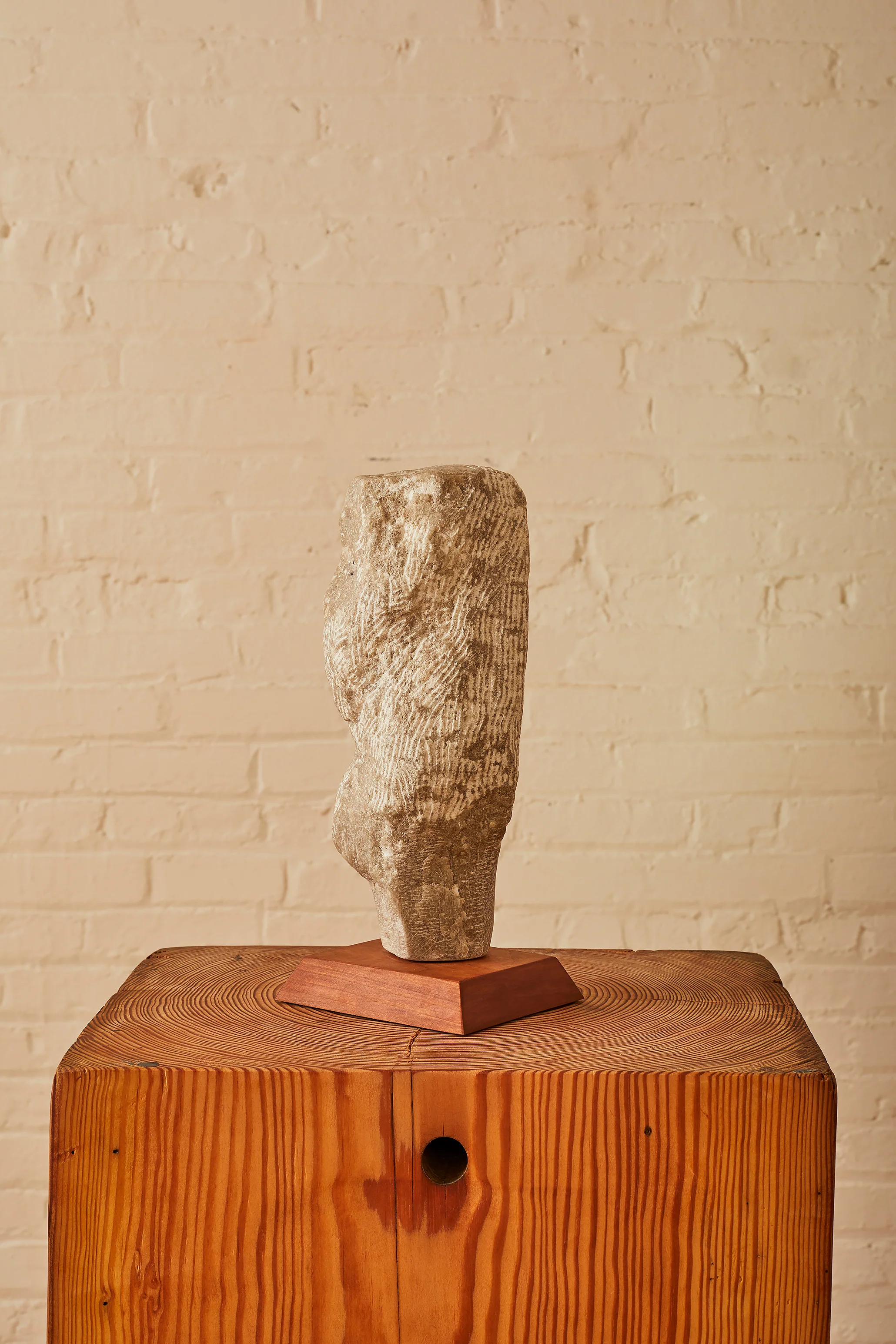 Joan H. Shapiro Carved Stone Head Sculpture - Image 10