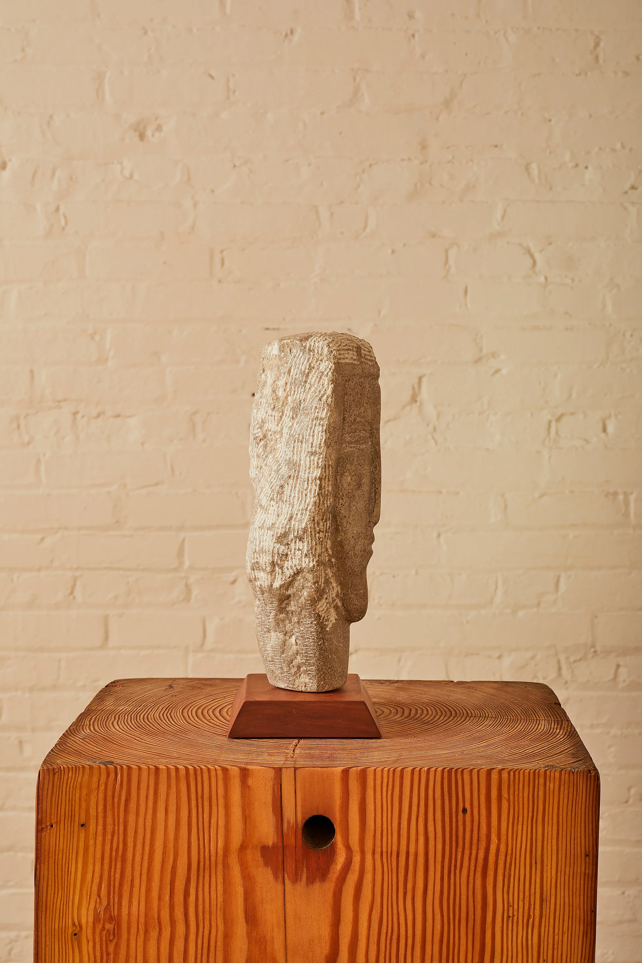 Joan H. Shapiro Carved Stone Head Sculpture - Image 7