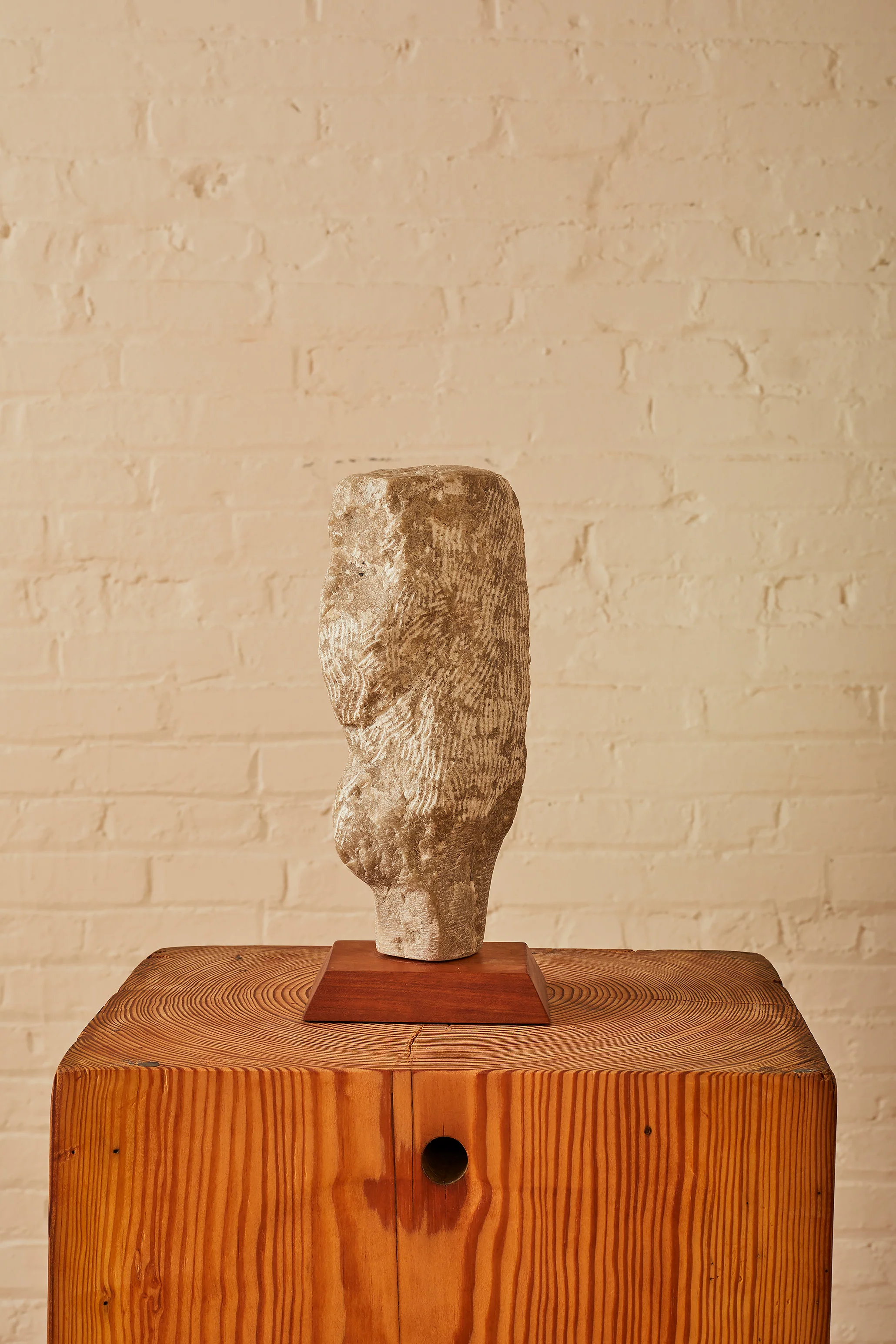 Joan H. Shapiro Carved Stone Head Sculpture - Image 9