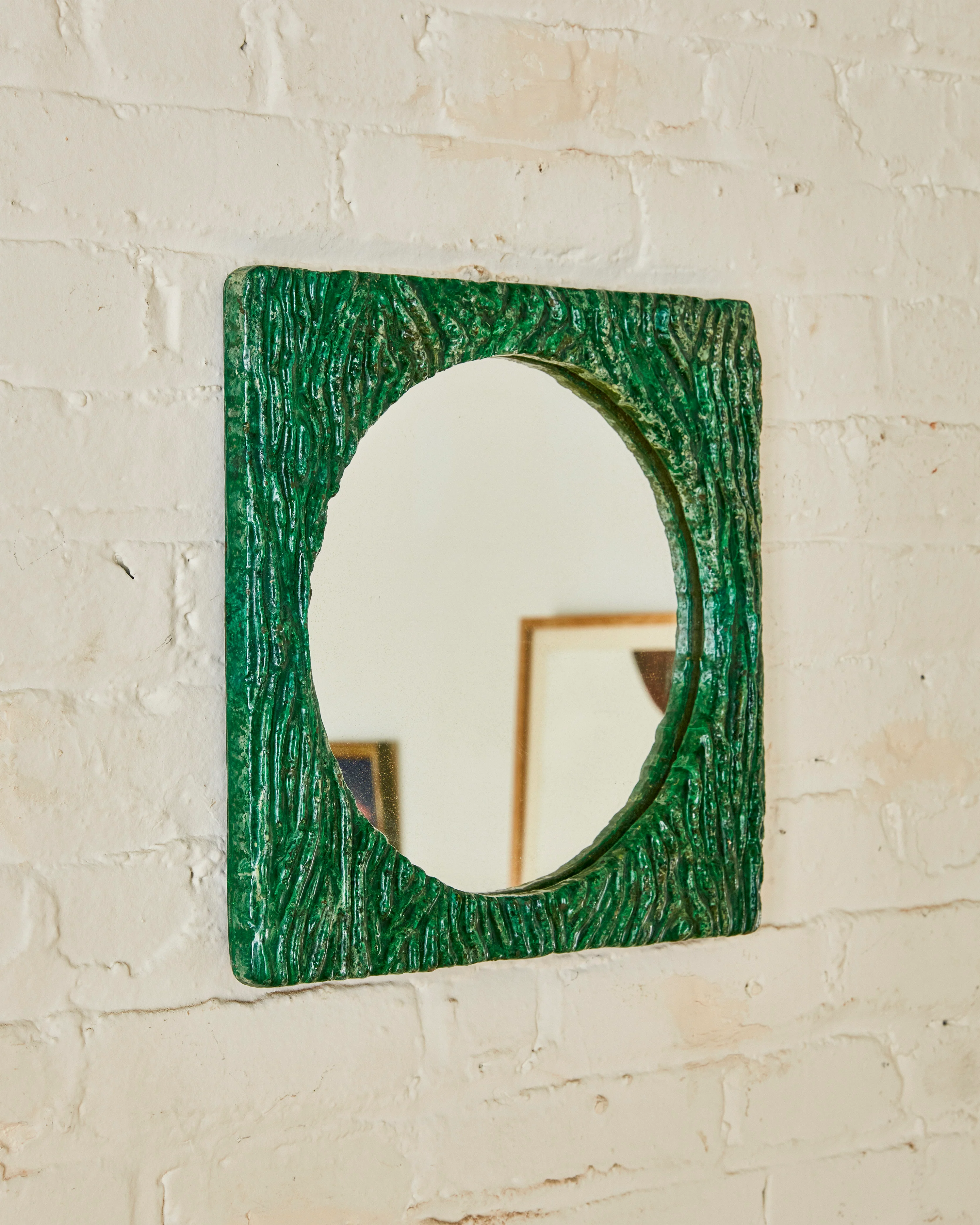 TEXTURIZED CERAMIC MIRROR C. 1960 - Image 3